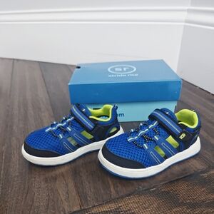 Stride Rite Boys' Seaton Blue and Black Sandals Toddler Size 8 Wide